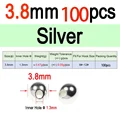 100 Piezas de Plata de 3.8mm