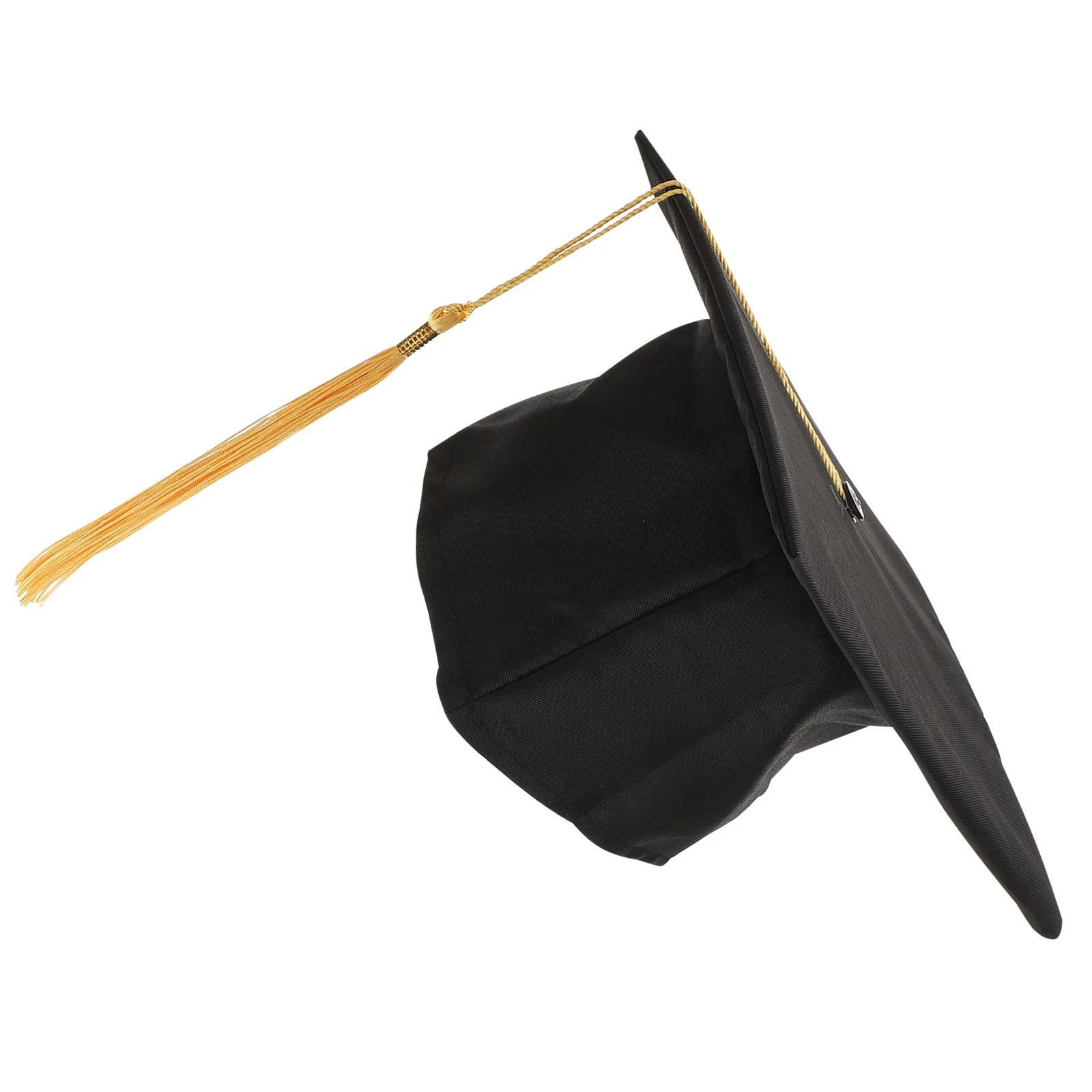 Adjustable Graduation Hat Black Yellow Tassel Sturdy Polyester College Graduate Cap for Graduation Party Supplies Costume