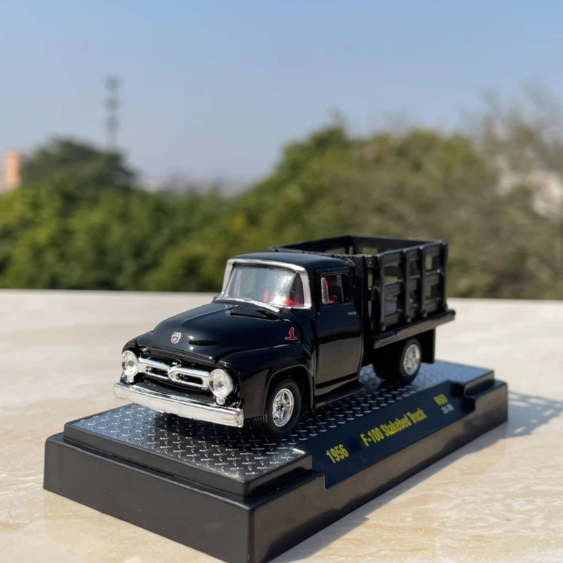 

Diecast Alloy 1:64 Scale Ford F100 Box Truck Transport Vehicle Cars Model Adult Toys Classics Collection Souvenir Gifts Display