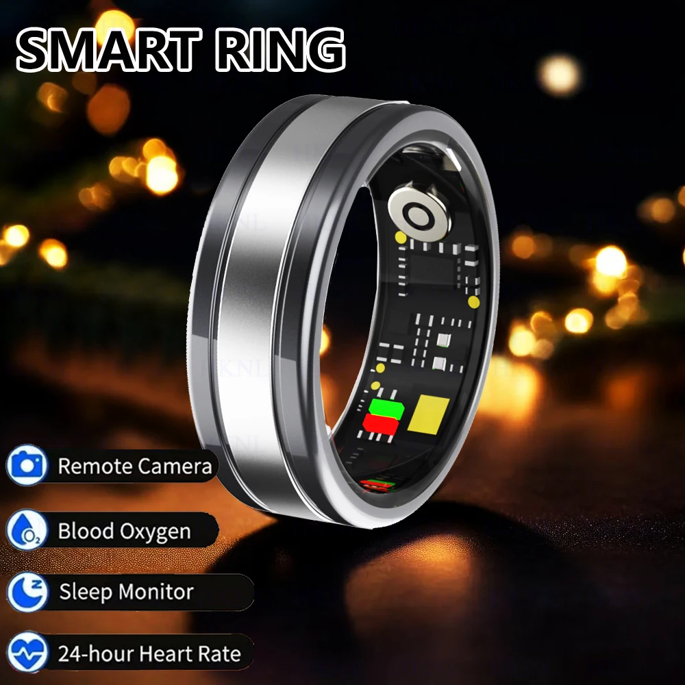 Smart Ring Health Tracker Heart Rate Blood Oxygen Body Temperature Waterproof Suitable Sleep Ring for Men Women IOS Android 2024