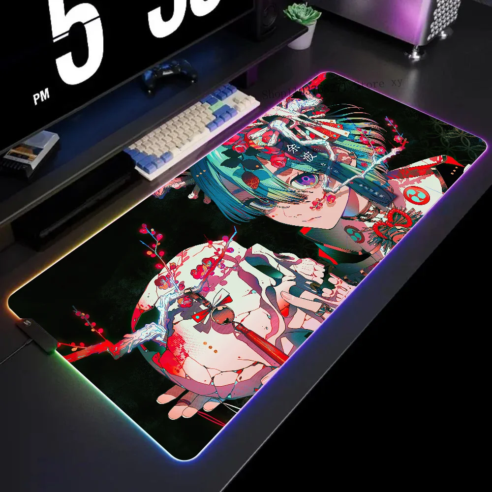 

Skull And Bones Mousepad XXL RGB Gaming Mouse Pads HD Black Gamer Accessories Large LED