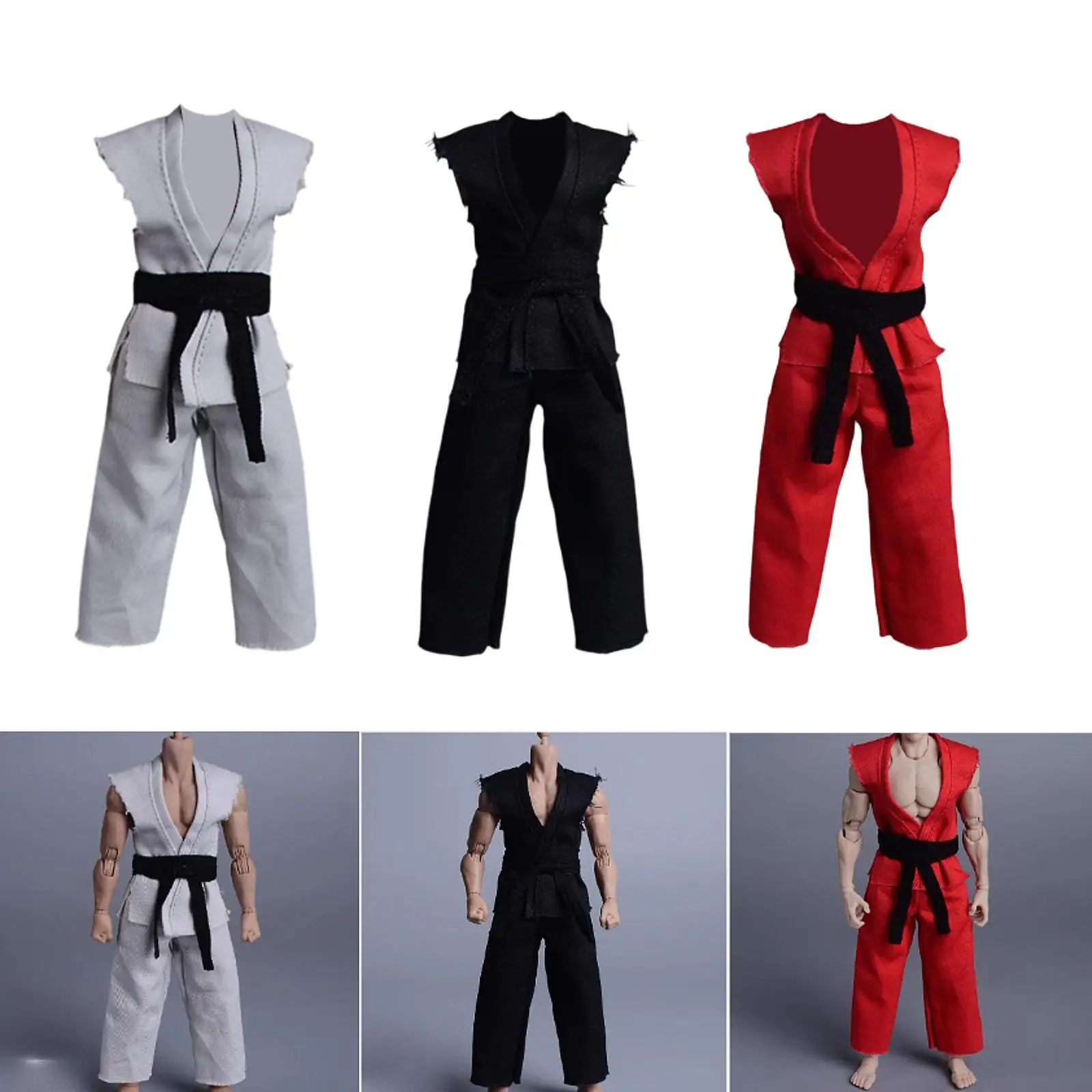 

1/12 Action Figures Kimono 6" Figure Fighting Judo Uniform Soft Handmade Kids