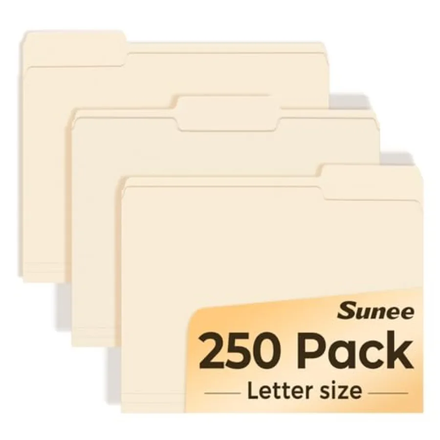 

Folders Letter Size 8.5 x 11 inches,250 Per Box, 1/3 Cut Tab for Easy Labeling and Organization, Durable Standard Paper for Hom
