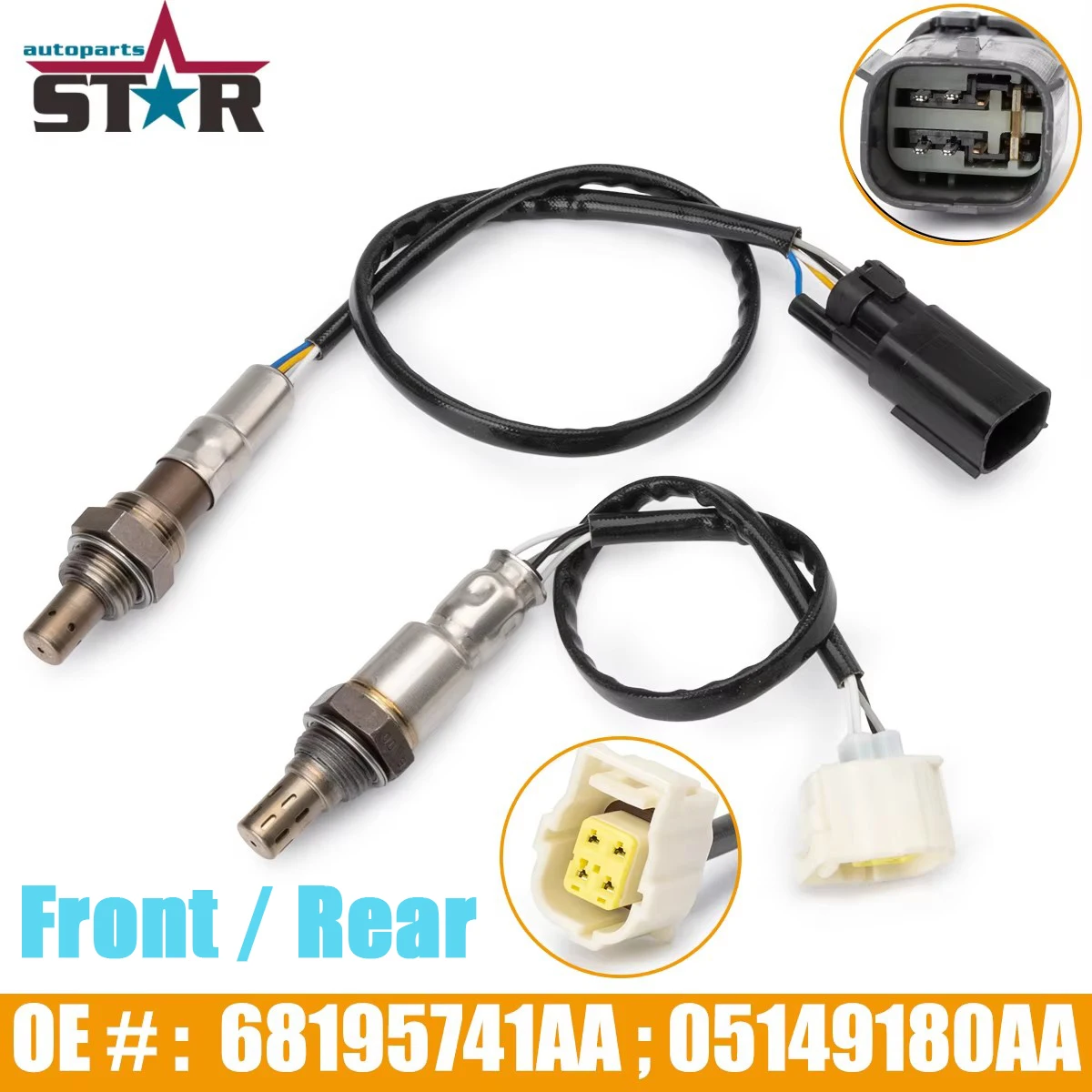 Czujnik tlenu O2 przedni tylny 68087364 AA 05149180 AA dla Chrysler 200 dla Jeep Renegade Cherokee Compass Ram 2.4L 2345150 2344545
