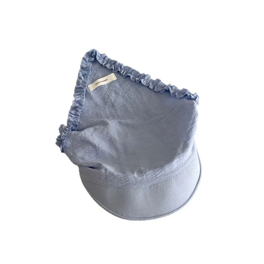 

Cotton Duckbill Turban Hat Adjustable Ruffled Edge Headscarf Baseball Cap Korean Style UV Protection Popular Baseball Hat