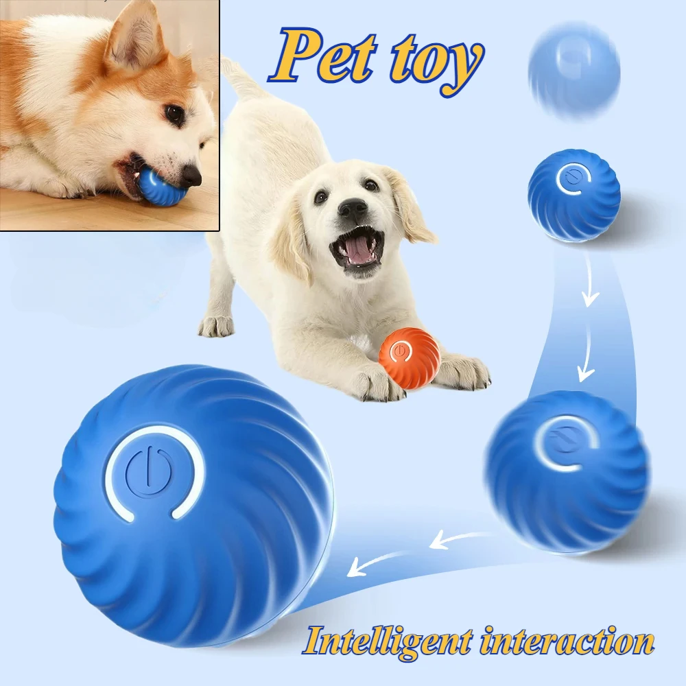 USB Cat Dog Chew Bounce Pet Smart Interactive Moving Ball Toy Ball Rolling Ball Pet Toy For Dogs Accessories Plush Toys Supplies