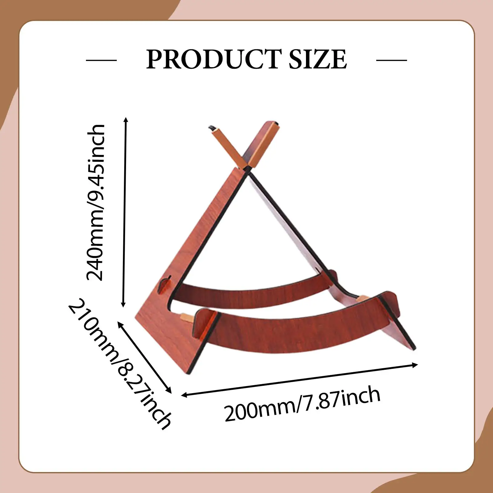 

Portable XL Wooden Guitar Stand Universal Instrument Floor Rack Holder for Home Stage Studio