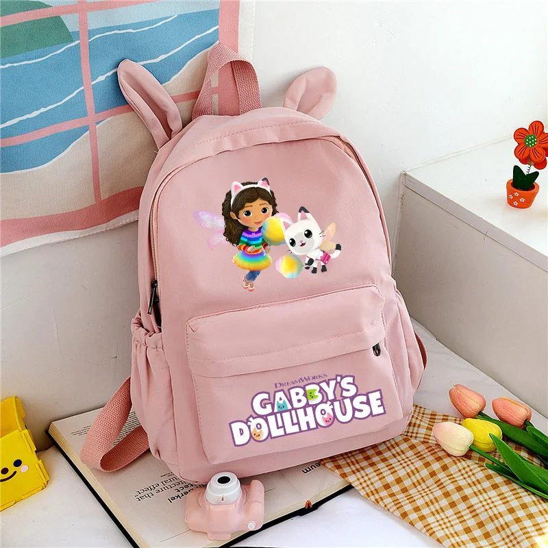 Gabby Dollhouse Backpack for Children Kids Kawaii School Backpack Children Rucksack Girls Cartoon School Bags Birthday Gift Toy