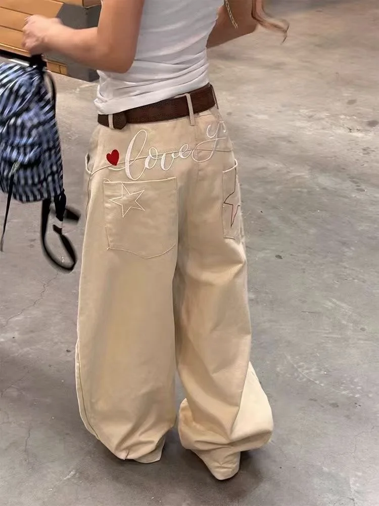 Szerokie spodnie damskie do biura, lniane, plisowane, sznurowane, wygodne, kawaii, dla uczennic, oddychające, estetyczne, spodnie na wiosnę.