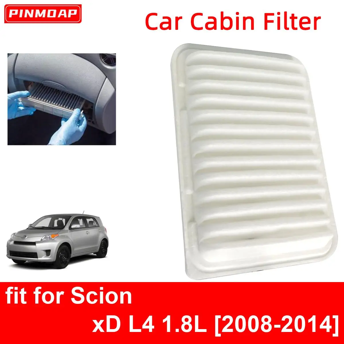 

Car Cabin Air Filter for Scion xD L4 1.8L 2008-2014 Auto Filters Carbon Fiber CA10190 17801-0D060 17801-0T030 17801-YZZ05