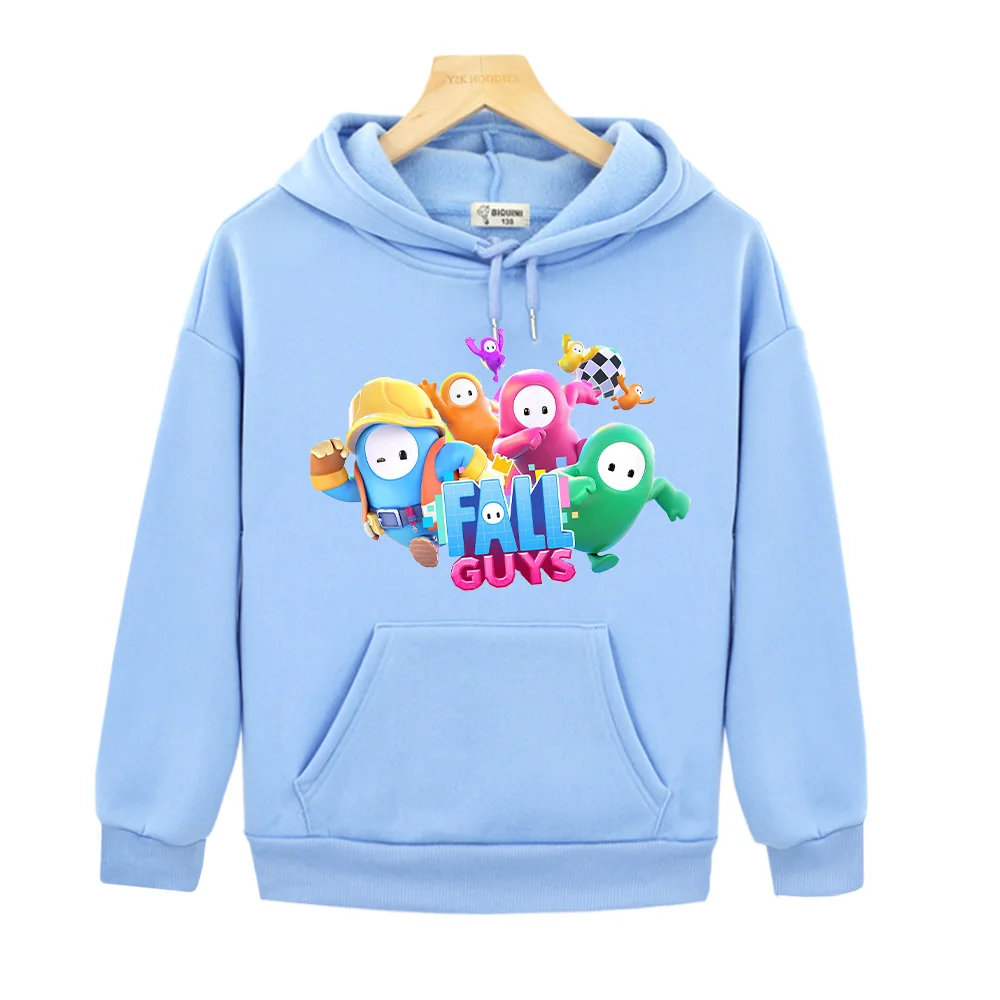 Fall Guys Cartoon Print Sweatshirts for Autumn Winter Boys Girls Boys/Girls Children Hoodies Little Kids Cute Creative Clothing