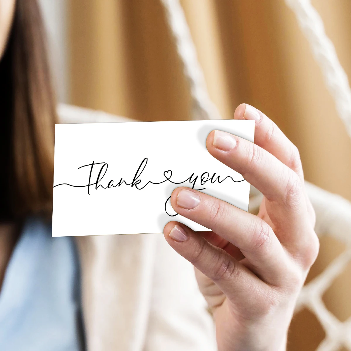 50pcs Simple Thank You Cards For Supporting Your Order Small Business Shop Cards Supplies,Goods Follow Card Gift Packaging Decor view 3