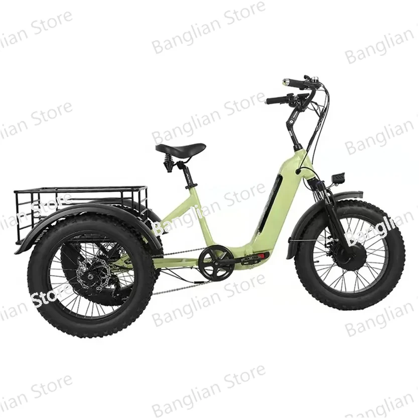 

Comfortable Three Wheel Bikes 48v 500w Long Rang Folding Motorized Bicycle with Big Wheels,Electric Trike for Adults