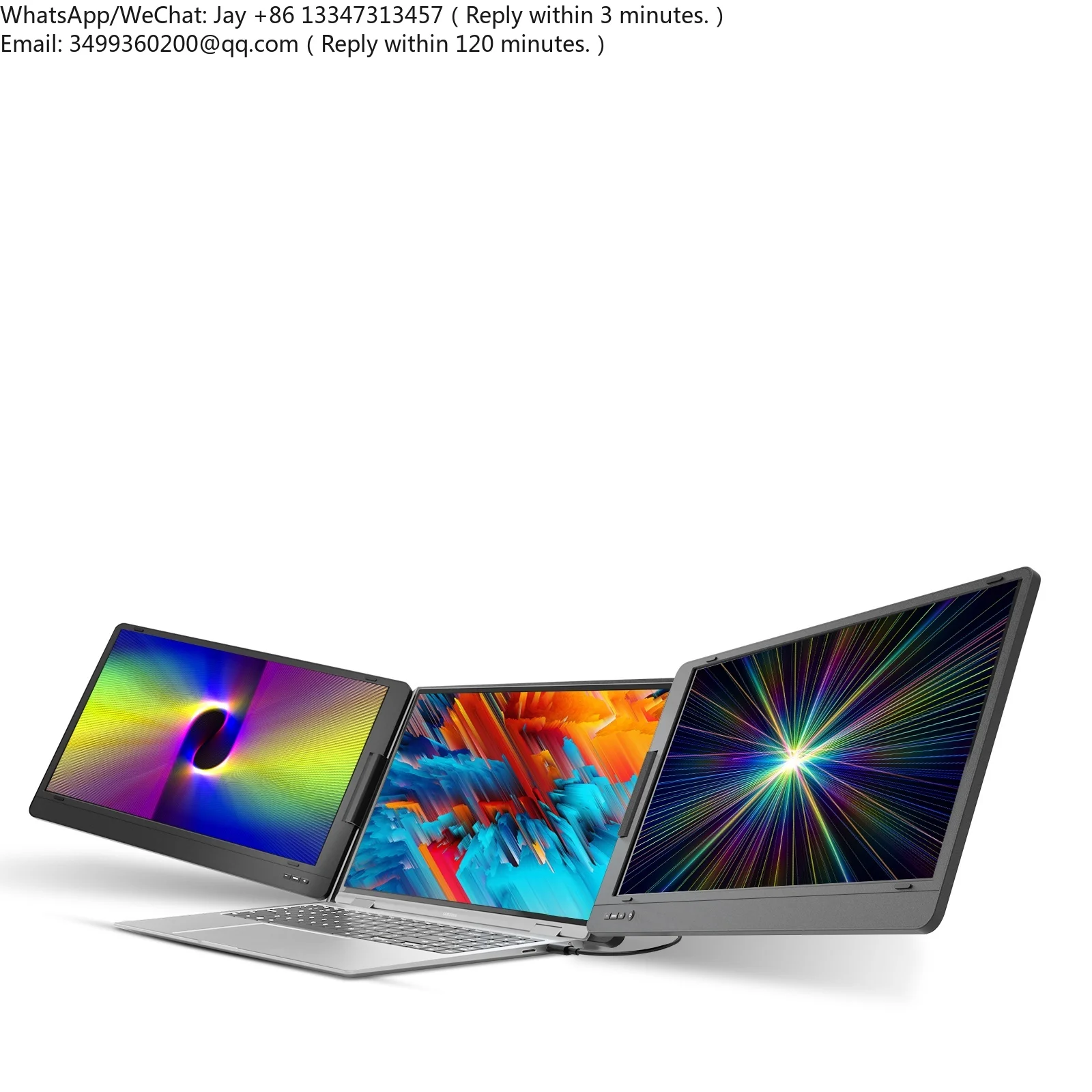 

15.6 Inch Portable Monitor for Laptop FHD Dual Screen Monitor USB-A and Type-C Triple Screen Monitor for Laptop