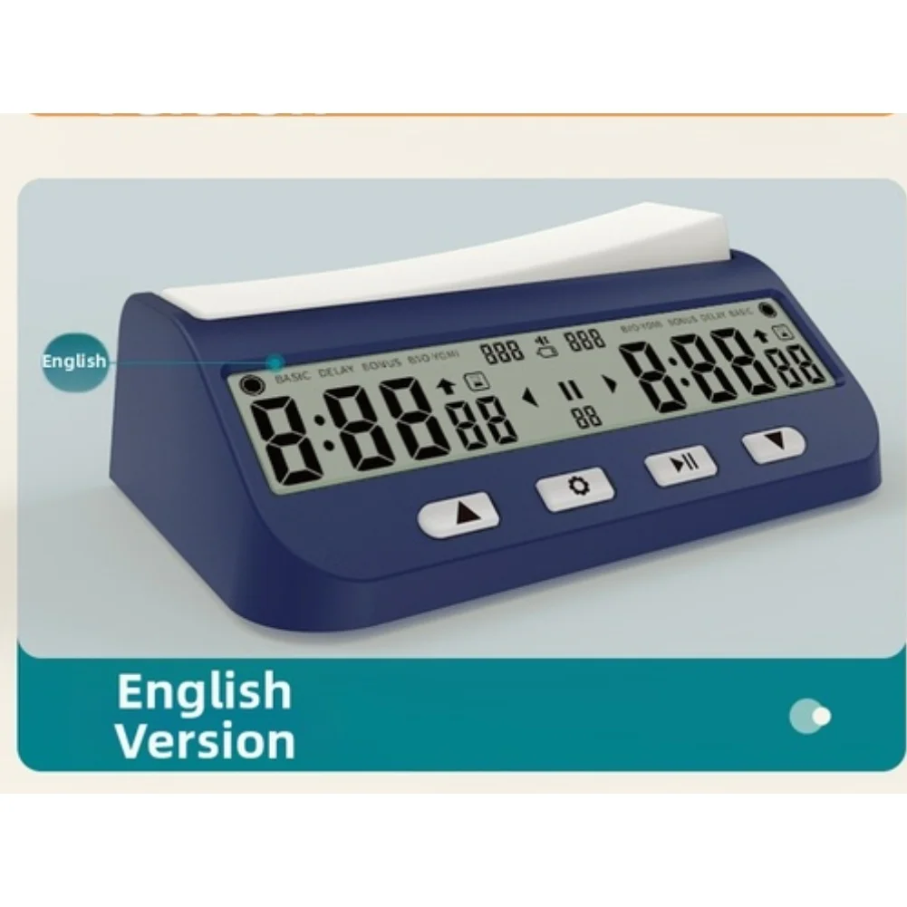 

Match Timing Dark Blue Chess Clock Adjustable Sound Chess Clock Chess Game Timer Multiple Timing Modes Delay Mode