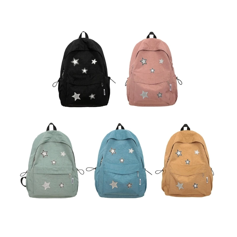 E74B Fashion Nylon School Backpack Laptop Backpack School Bag for Student Teenagers Boys Girls Travel Casual Book Bags