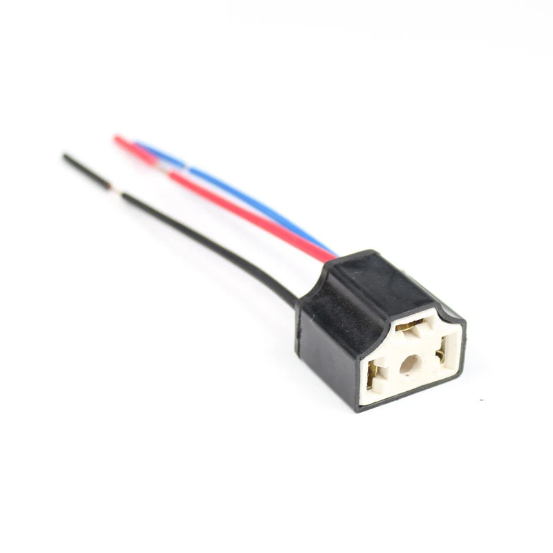 1PC H4 Three Holes Ceramic Wire Wiring Car Head Light Bulb Lamp Harness Socket Plug Auto Connector Plug Car Products