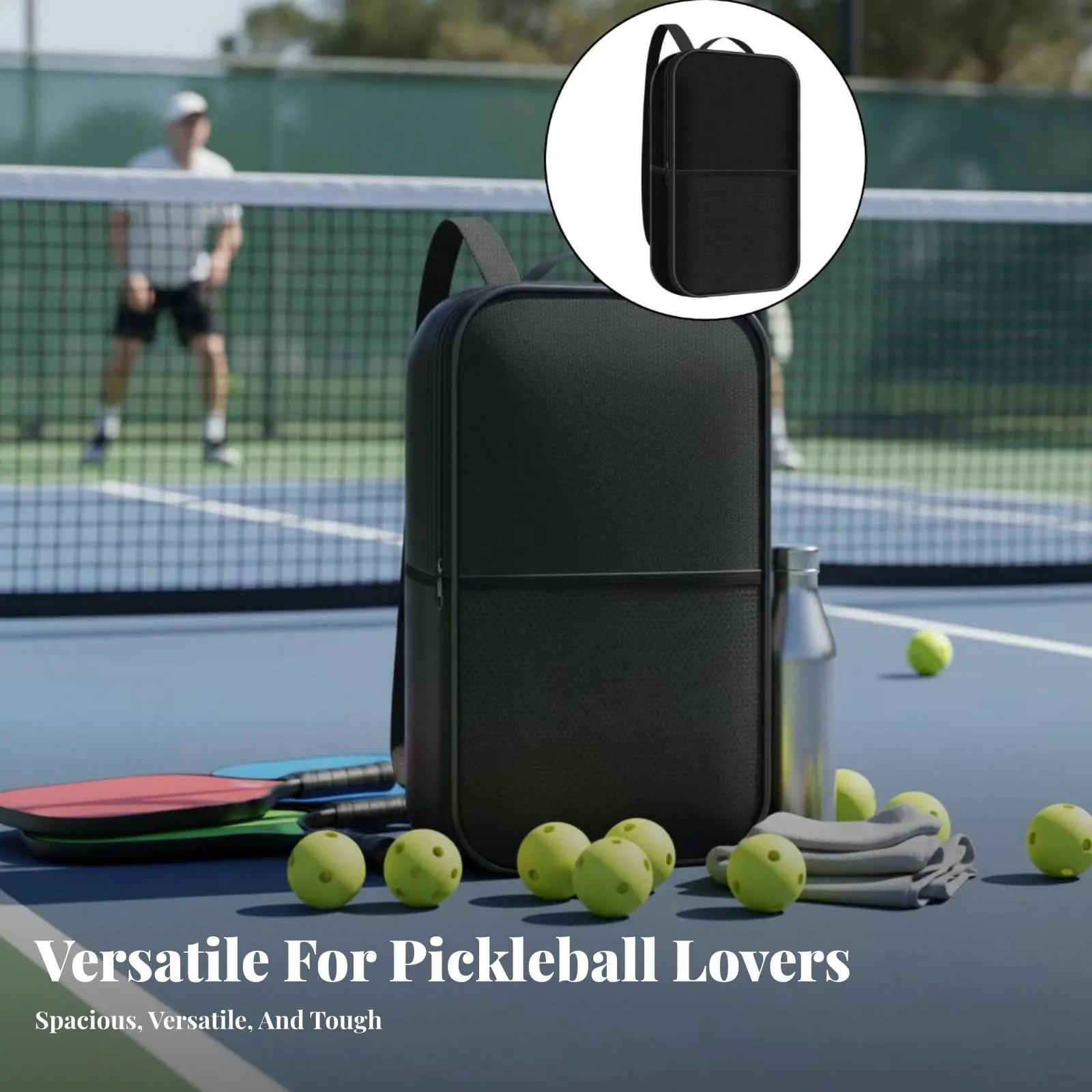 

Pickleball Paddle Bag Large Capacity Pickleball Backpack Crossbody Paddle Bag Portable Single Strap Racket Backpack for Travel