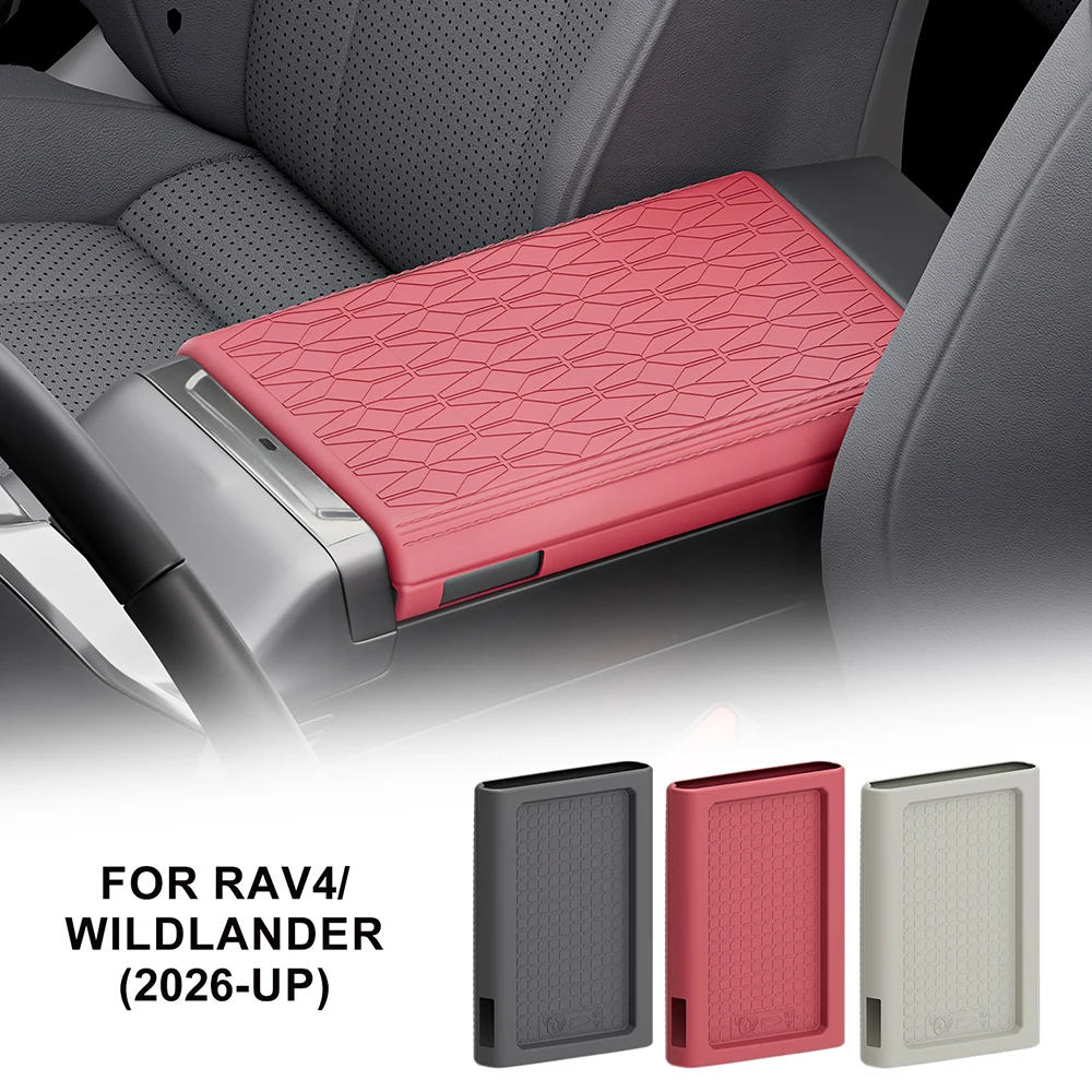 For Toyota RAV4 2026-2028  Center Console Armrest Storage Box Silicone Mat Pad Anti-Slip Liner Black Car Interior Accessories