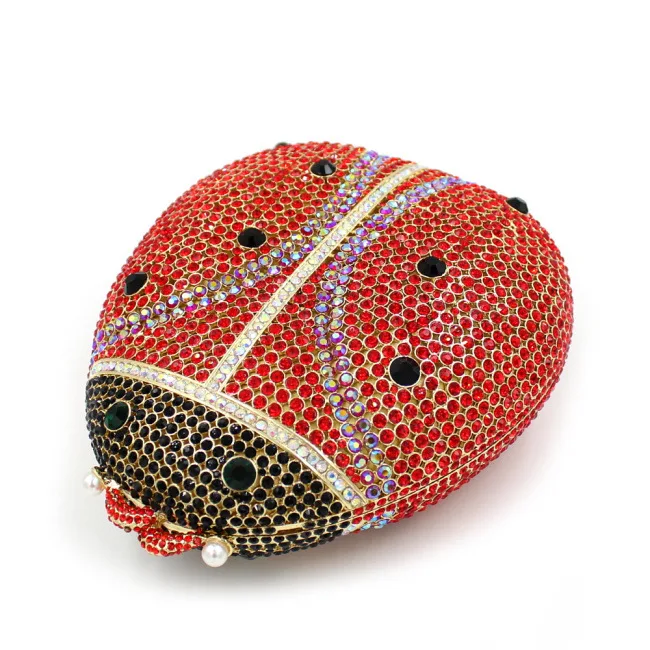 High Quality Insect Shape Design Colorful Diamond Rhinestone Women's Crystal Clutch Bag for Evening Events