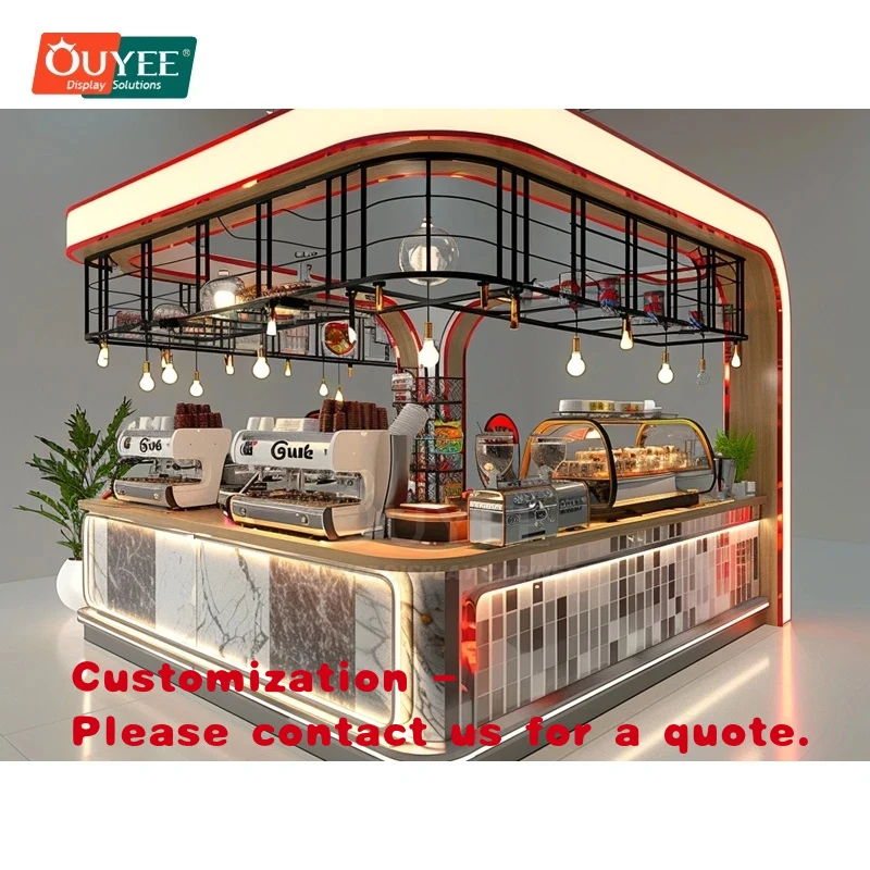 custom.Contemporary Coffee Shop Environment One Stop Solution Cafe Fit Out Flexible Layout Display Tower