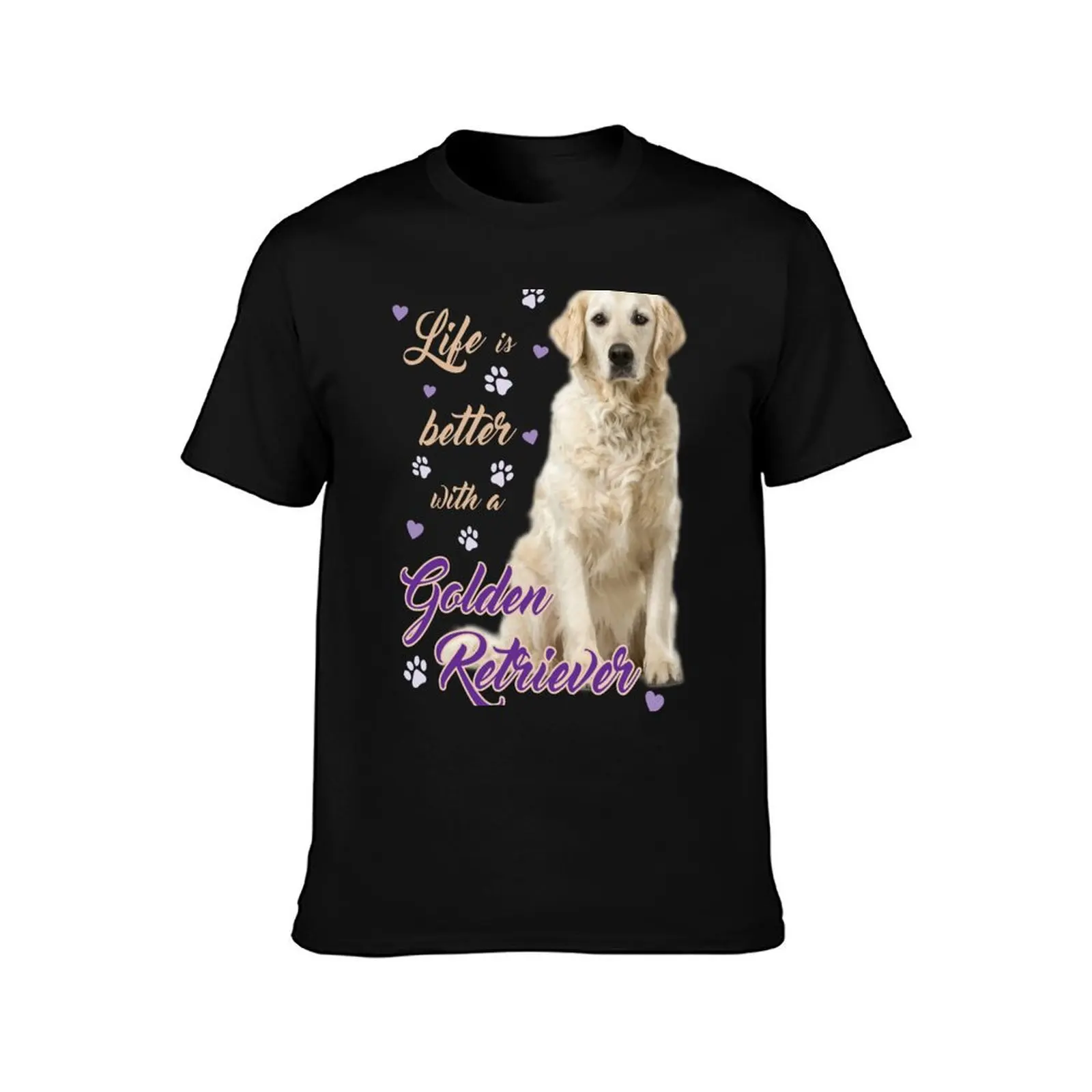 Lifes better with a Golden Retriever! Especially for Golden owners! T-Shirt Casual Minimalist Short Sleeve Top T-Shirt