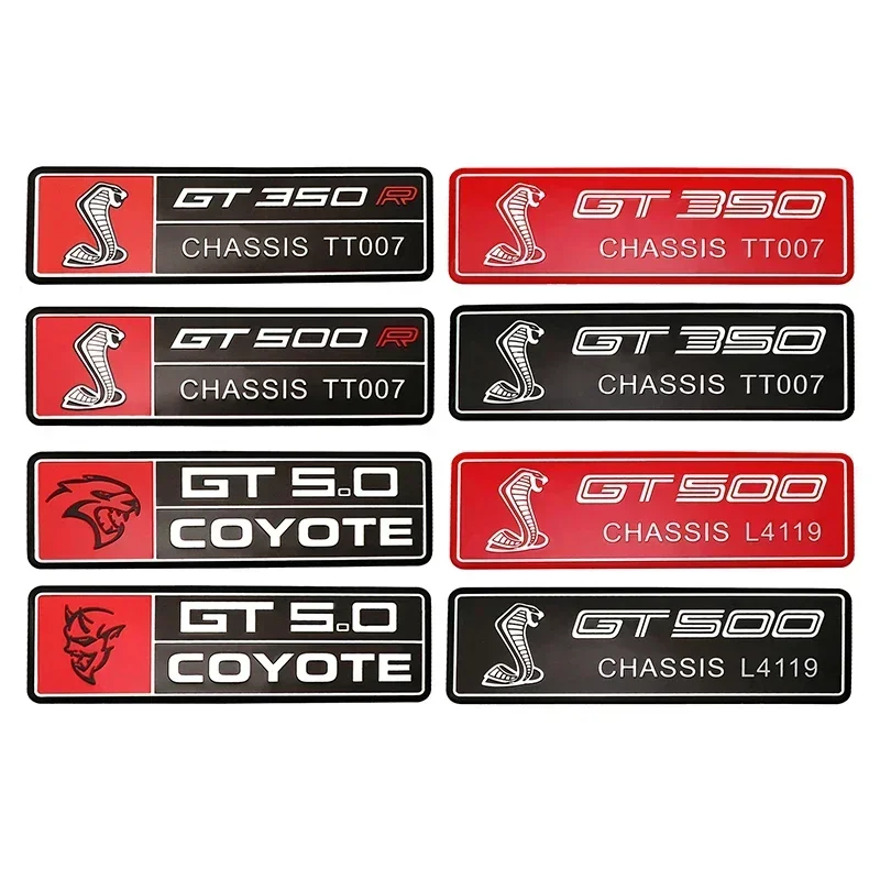 Car Badge Body Rear Trunk Sticker for Ford Shelby Fiesta Focus Mondeo Kuga Ranger Mustang Everest GT350 GT500 Logo Alloy Emblem