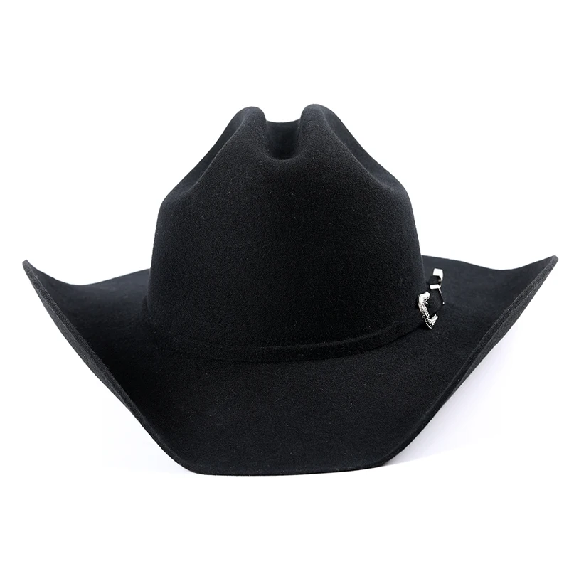 Western 100% filc wełniany kowbojski kapelusz męski duży rozmiar XL 60CM 61CM Fedora z podszewką w plamy