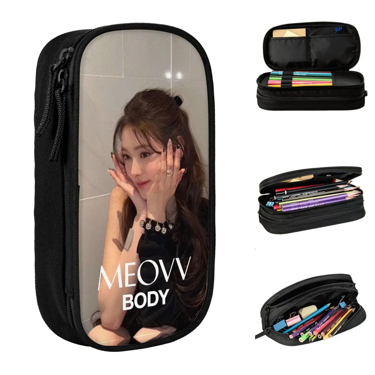 BODY MEOVV TOXIC ANNA MERCH MEOVV مقلمة مقلمة قلم للطلاب سعة كبيرة حقيبة الطلاب مدرسة سستة القرطاسية #1