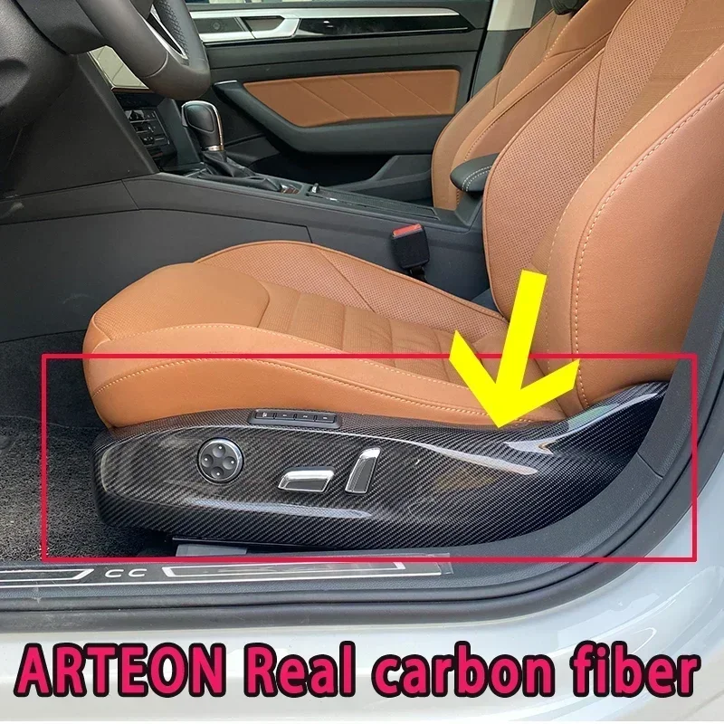 

New！ For Arteon Real Carbon Fiber Seat Memory Adjustment Seat Side Guard 2020 2021 2022 2023