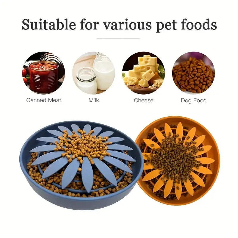 Silicone Multifunctional Dog Slow Feeder, Anti-choking PetaShaped Puzzle Dog Food Bowl Dog Lick Pad, Easy To Clean PetPlacemat