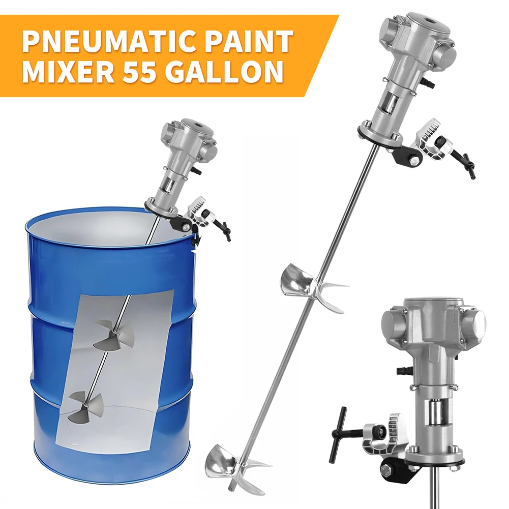 

Пневматический миксер для краски, 50 галлонов (200 л), 1/2 л.с., регулируемый, с вертикальным креплением, для промышленного, лабораторного и заводского использования