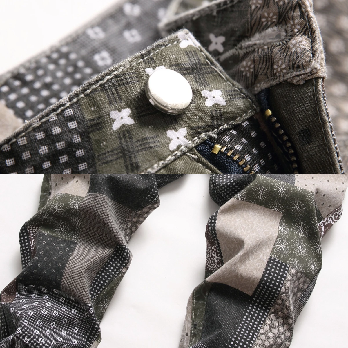 Luxury Embroidered Jeans Men Spliced Snowflake Printed Pants Speckled 3D Logo Painted Graffiti Cotton Zipper Fit Elastic Letter2