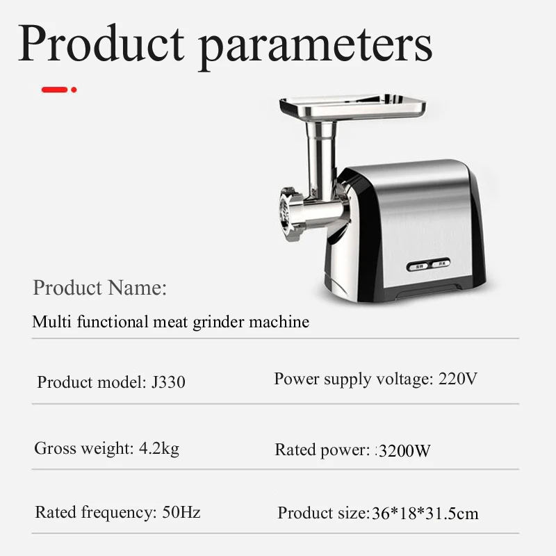 Commercial Meat Grinder Electric Meat Grinding Machine Heavy Duty Industrial Meat Mincer Sausage Stuffer