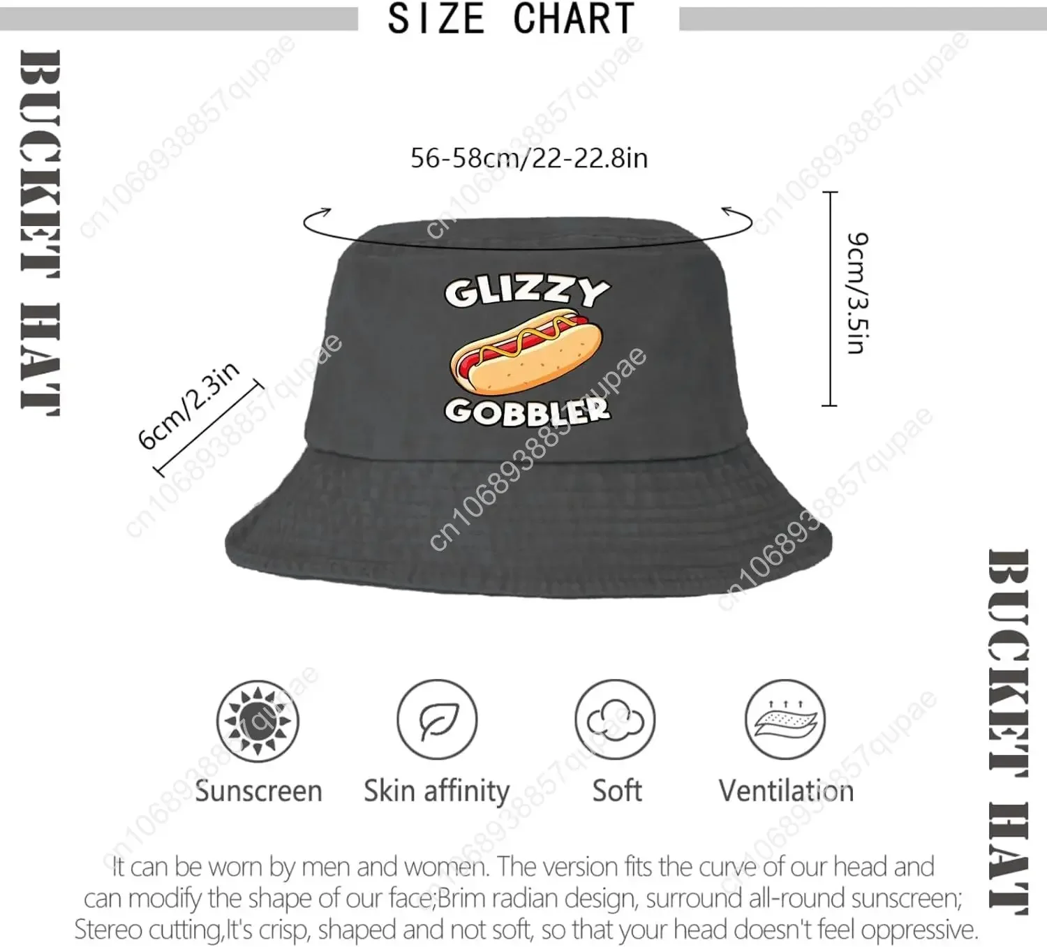 Funny Hot Dog Glizzy Gobble Hat Bucket Hats Funny Bucket Hats Flodable Men Hats Basketball Accessories for Beach