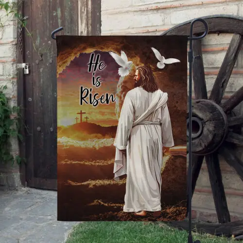 He Is Risen Flag, Faith Jesus Flag, Christian Flag, Resurrection of Jesus Christ