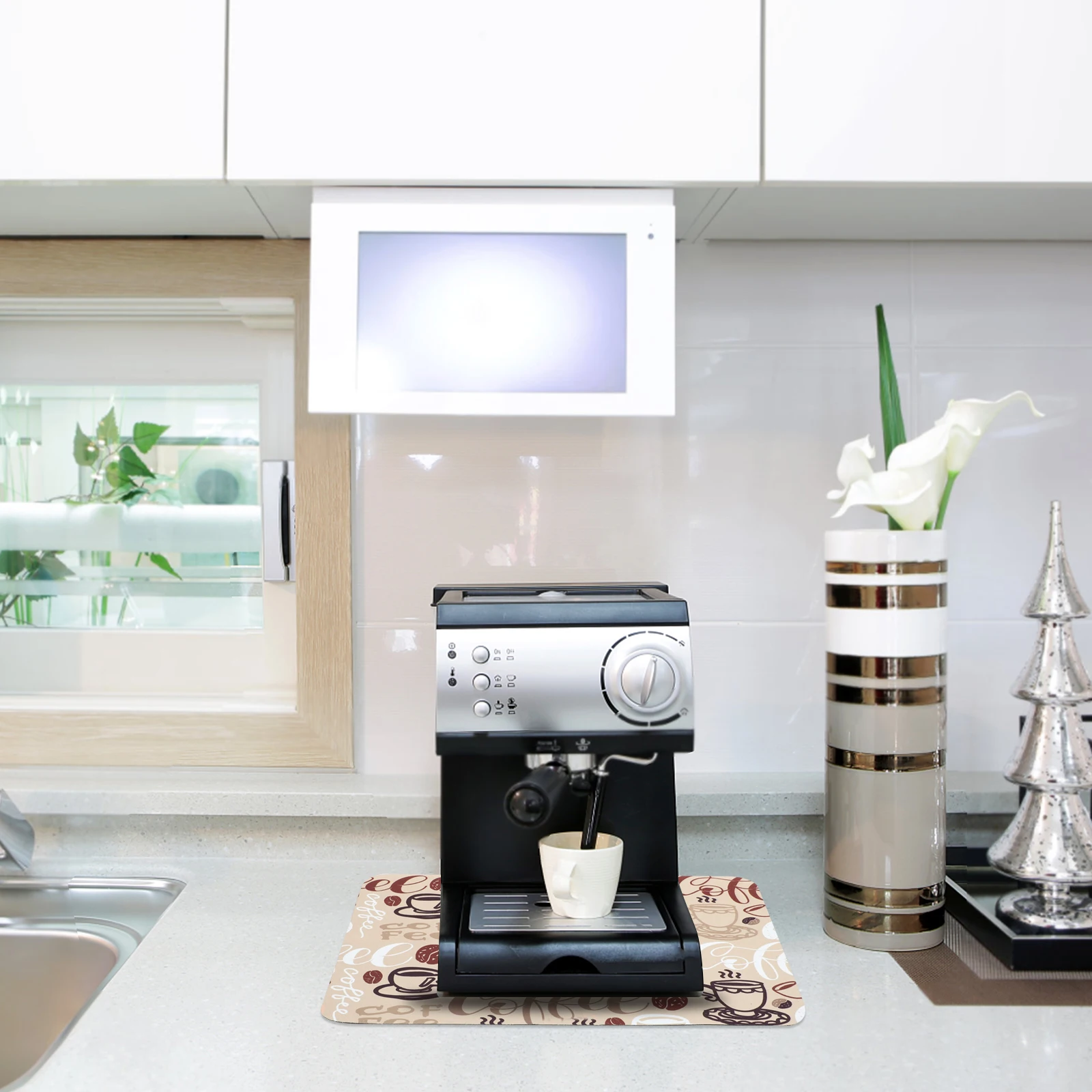 

Coffee Bar Mat Absorbent Nonslip Coffee Maker Countertop Pad Kitchen Protection Mat Bar Supplies Home Accessory