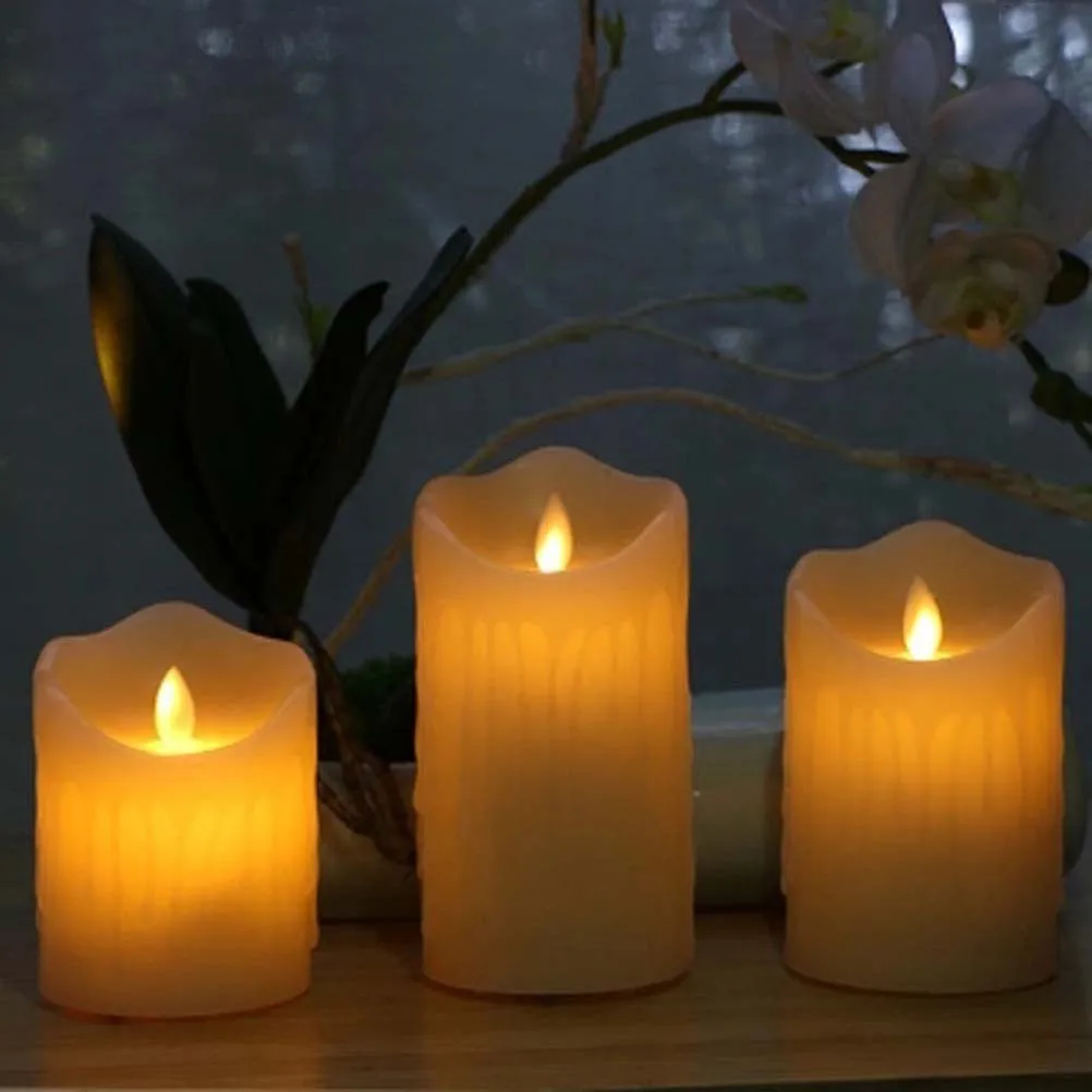 

3pcs Led Lights Operated Flameless Flickering Lamp For Night Light Decoration Tea Lamp Candles Home Decor