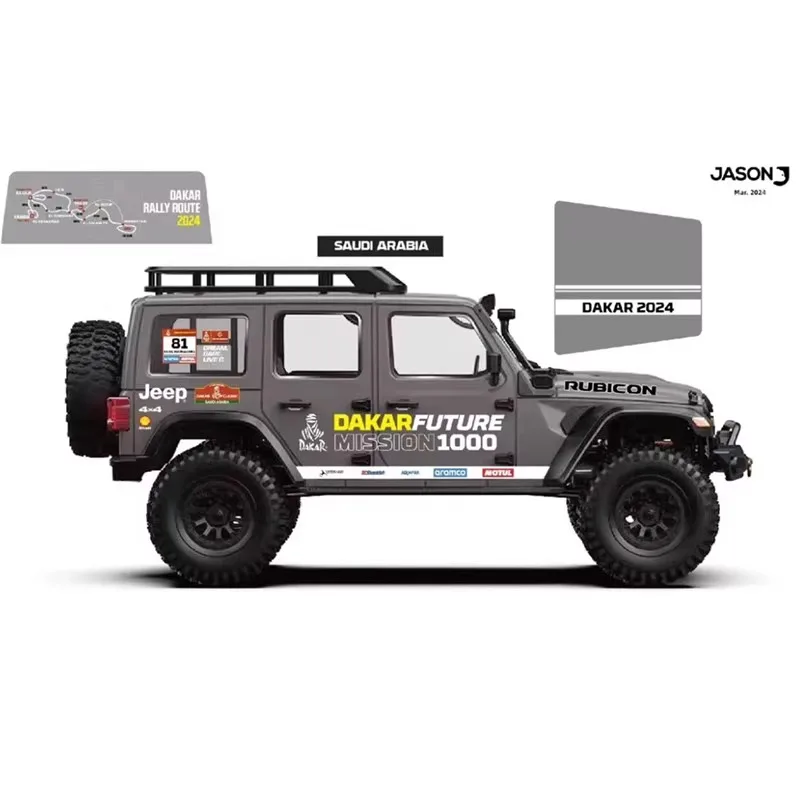 

RC Car Stickers Decals Custom Wrangler Theme Waterproof Wear-resistant for RLAARLO 1/7 Scale RC Rock Crawler Car Body