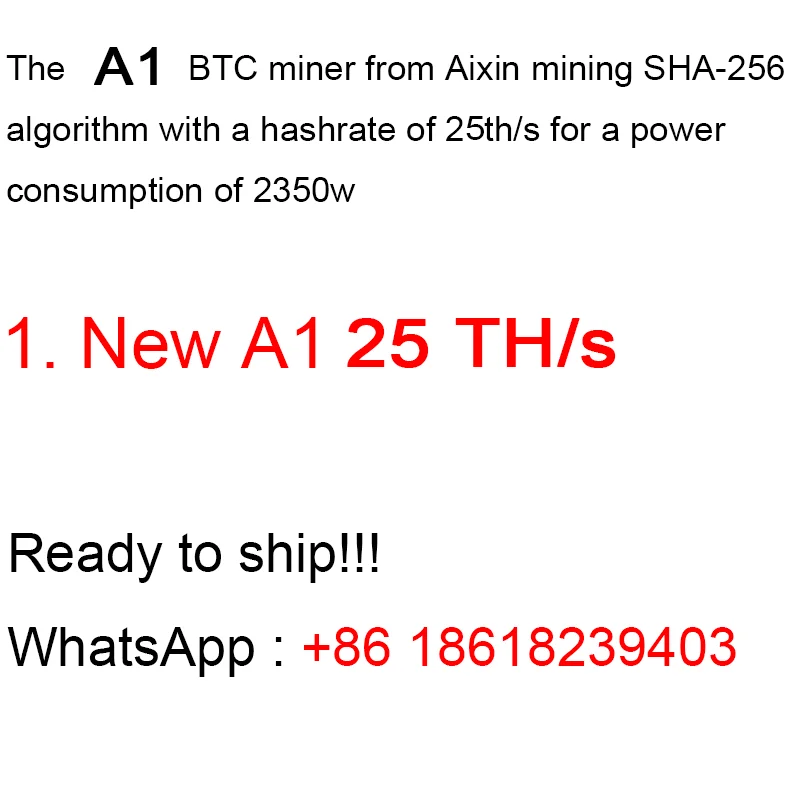 Gloednieuwe Btc Mijnbouwmachine Asic Love Core Aixin A1pro 1 Pro 25T 23th/S 25th Miner Bitcoin Met Psu