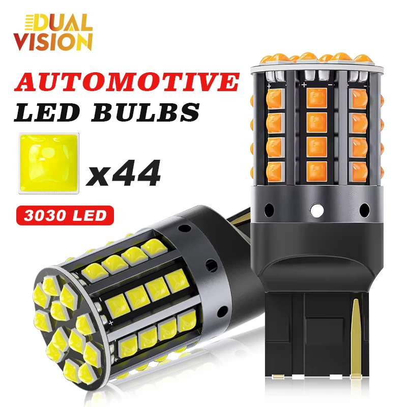 

2x 7440 W21W WY21W T20 7443 W21/5W Super Bright Car Lights LED BA15S P21W BAU15S PY21W P21/5W Canbus Turn Signal Lamps White 12V