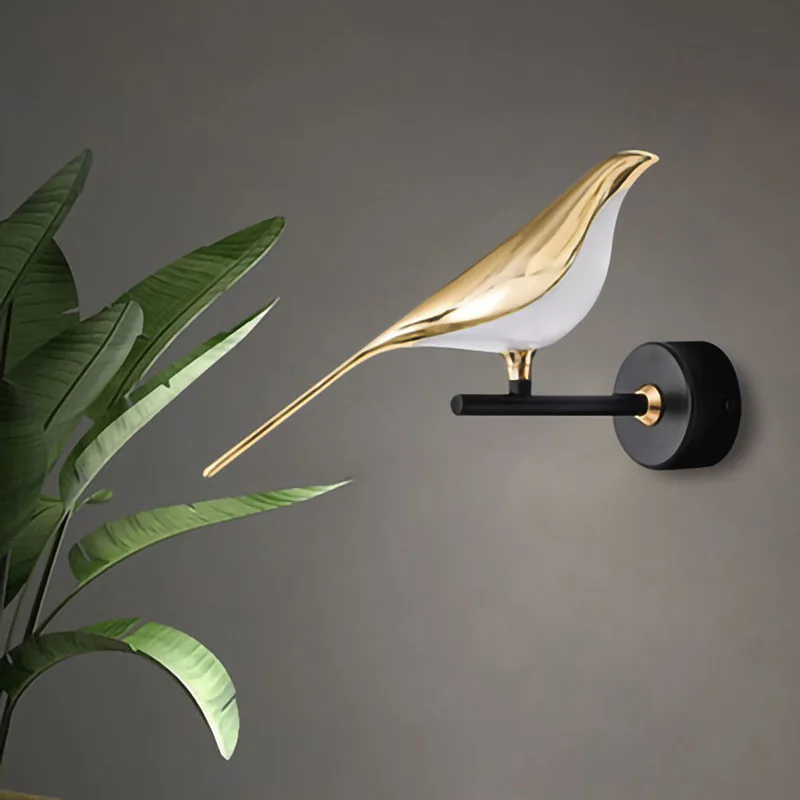 

Nordic LED Golden Bird Wall Light Creative Rotating Living Room Bar Bedside Bird Pendant Bedroom Bedside Indoor Small Pendant