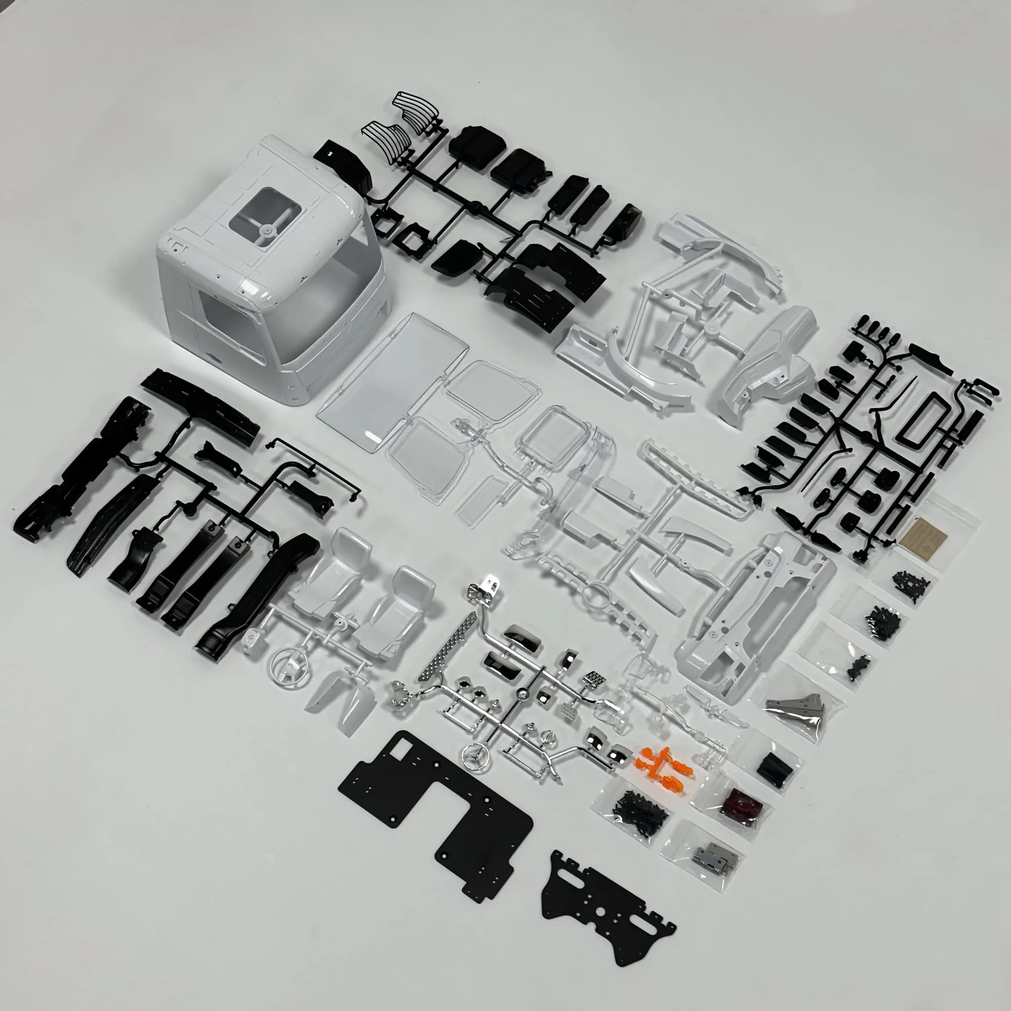 Kit de montagem de cabine de caminhão 1/14 rc 3363 arocs com painel cabine adequado para tamiya 1/14 caminhão basculante controle remoto diy