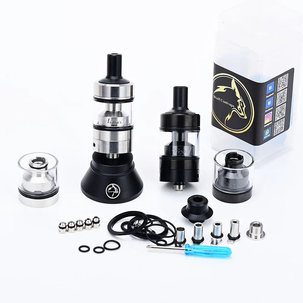 

Wolfcoolvape Tripod 2 RTA 2.0ml 22mm mtl rta Rebuildable Tank vape Atomizer 0.8/1.0/1.2/1.5/1.8/2/2.5/3/3.5/4mm AirPins