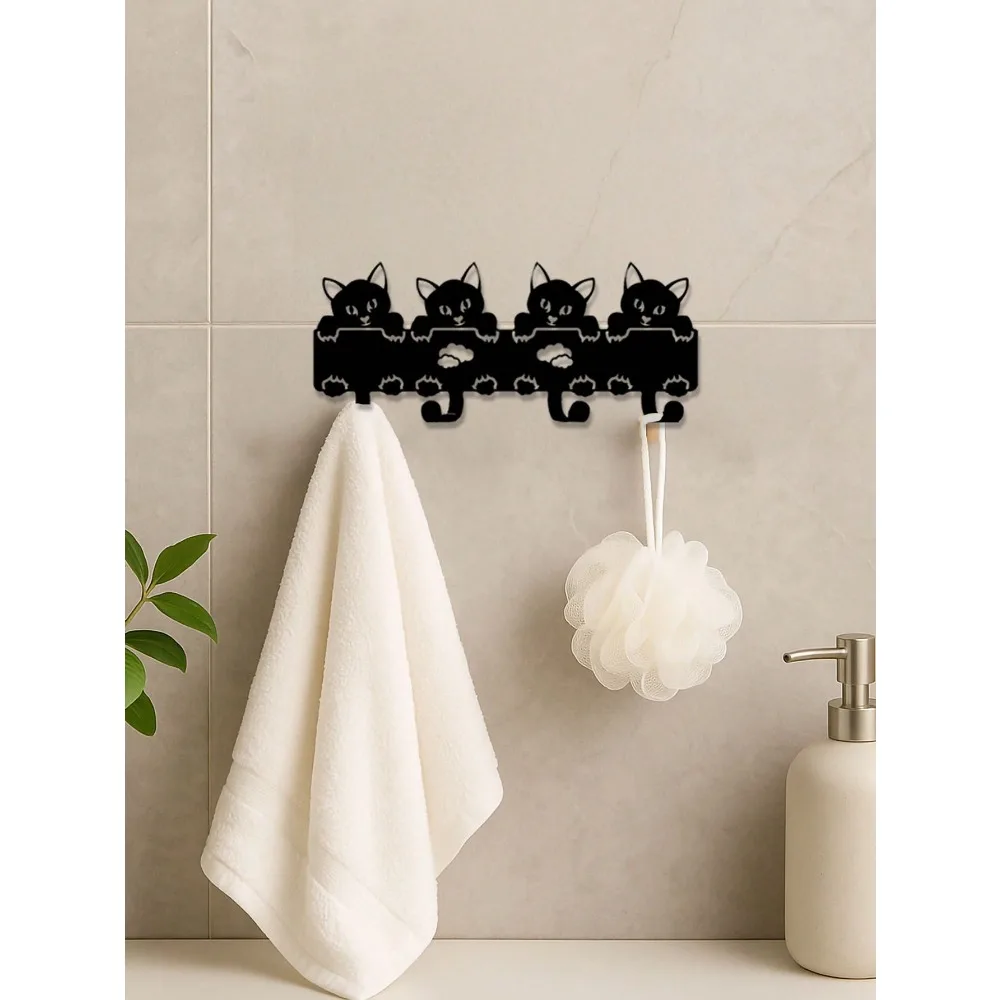 منظم حائط معدني أسود صناعي، ديكور المنزل/غرفة النوم/المدخل، هدية عيد الميلاد/الهالوين #5