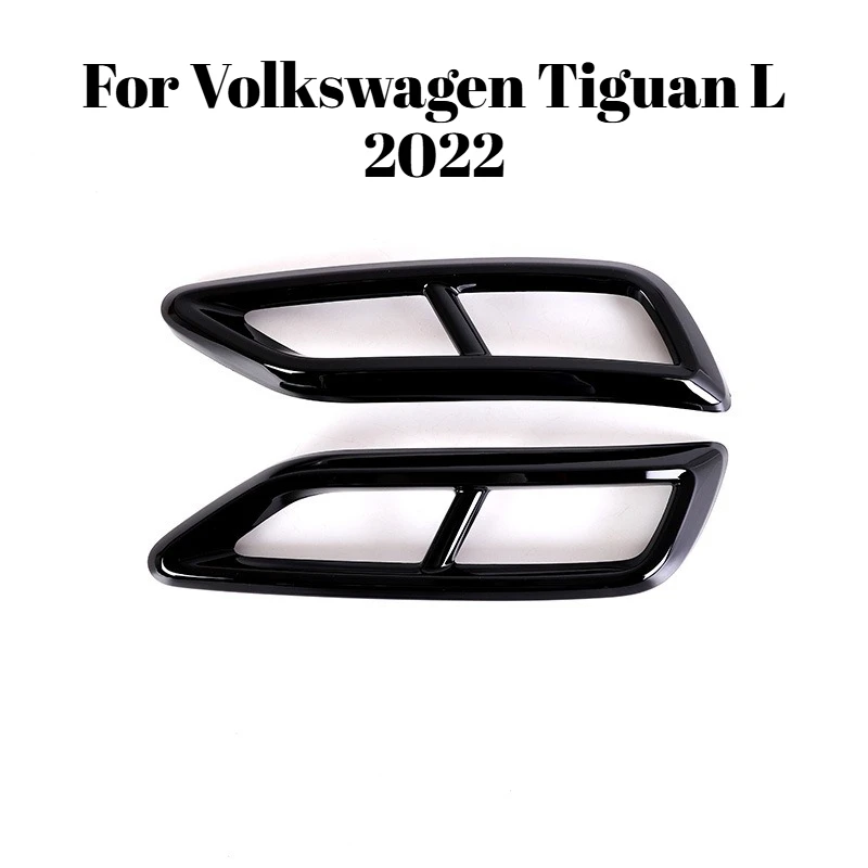 

For Volkswagen Tiguan L 2022 Four Outlet Exhaust Tail Trim Frame ABS Piano Black 2Pcs Exterior Molding Styling Auto Accessories