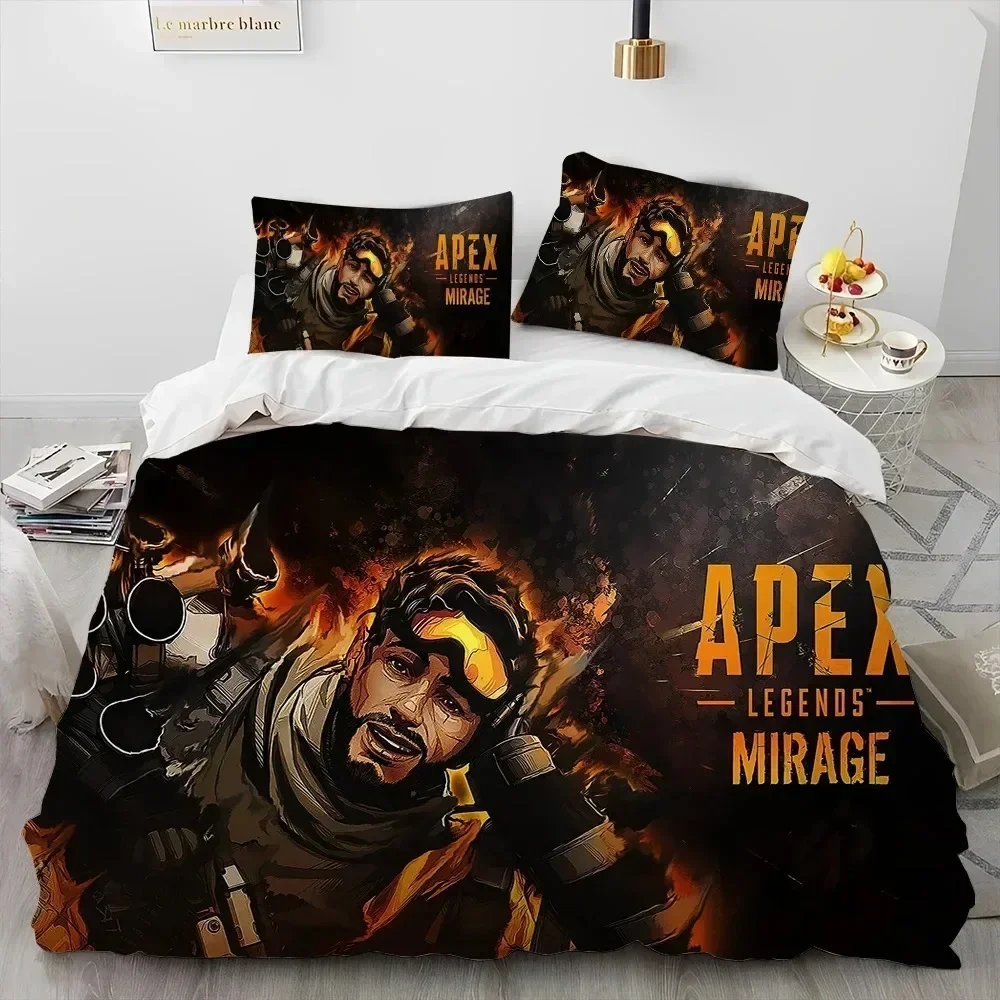 A-Apex Legends Game Gamer Cartoon Comforter Printed Duvet Cover Pillowcase Bedding Set Linen Sheet Quilt Cover Queen King Size