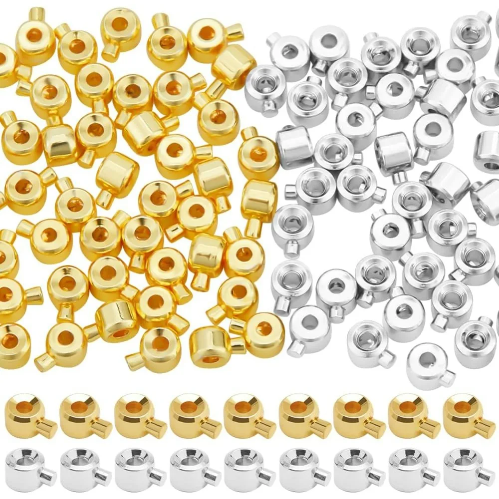 

100 шт., 18 К позолоченные латунные обжимные бусины, подвески, свободные бусины-разделители Rondelle, 4,5x3,5 мм, металлические фурнитура для бисера для комплекта