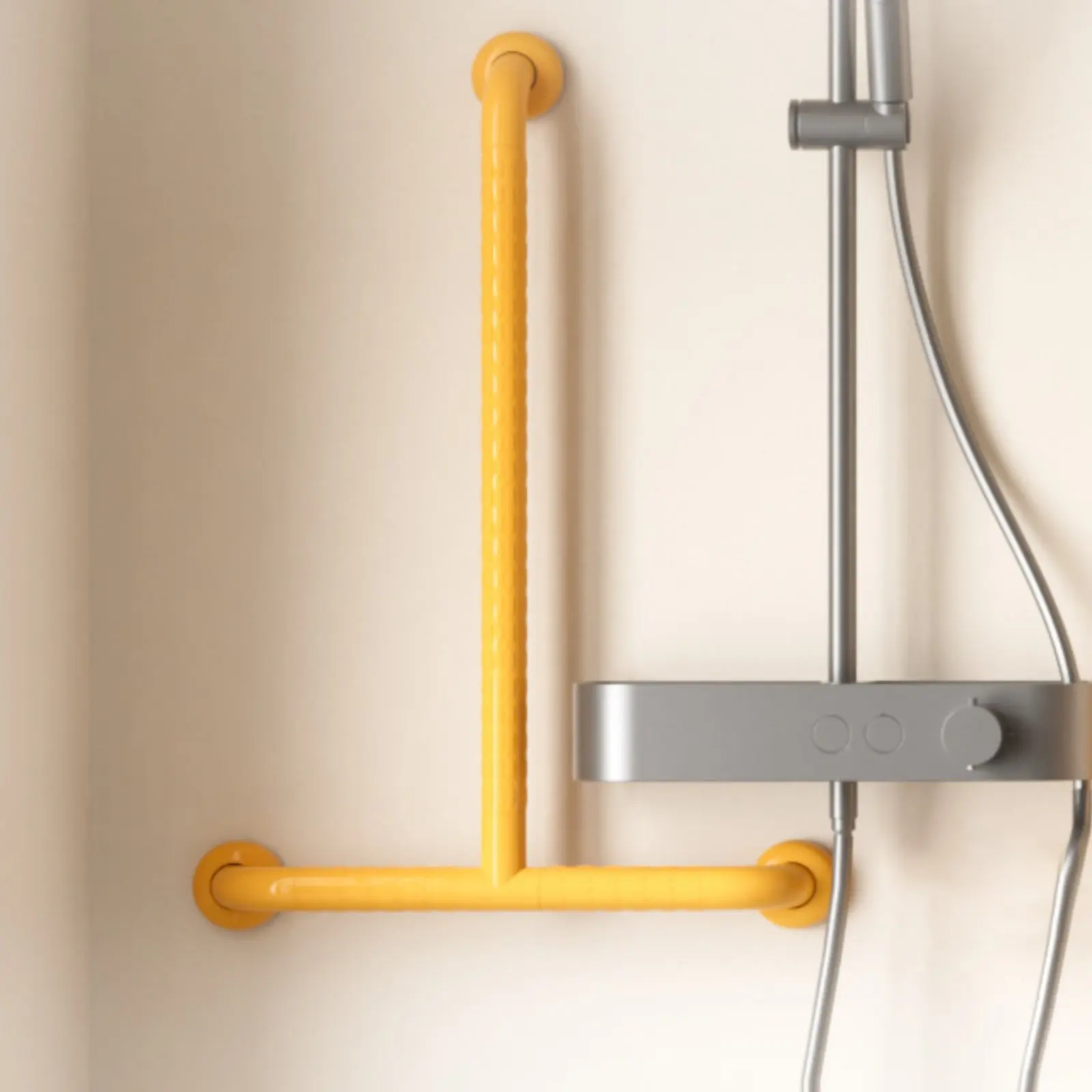 

Cross-Shaped Bathroom Grab Bar Age-Accessible Design Anti-Slip Shower Safety Handle Handicap Toilet Rail Sturdy Duty Mobility