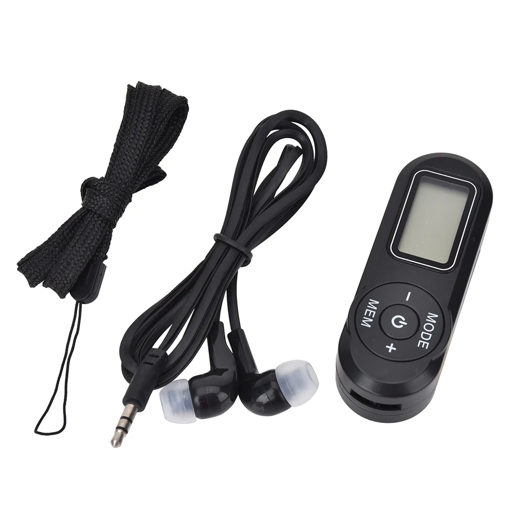 HRD-727 Portable Mini FM Radio Digital Display FM Receiver Retro MP3 Player Style DSP with Headphones Lanyard